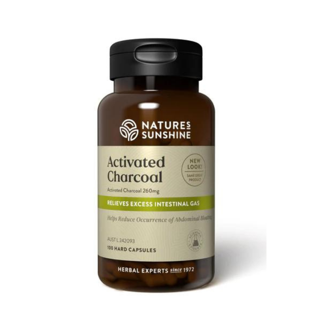 nature's sunshine activated charcoal 100 hard capsules