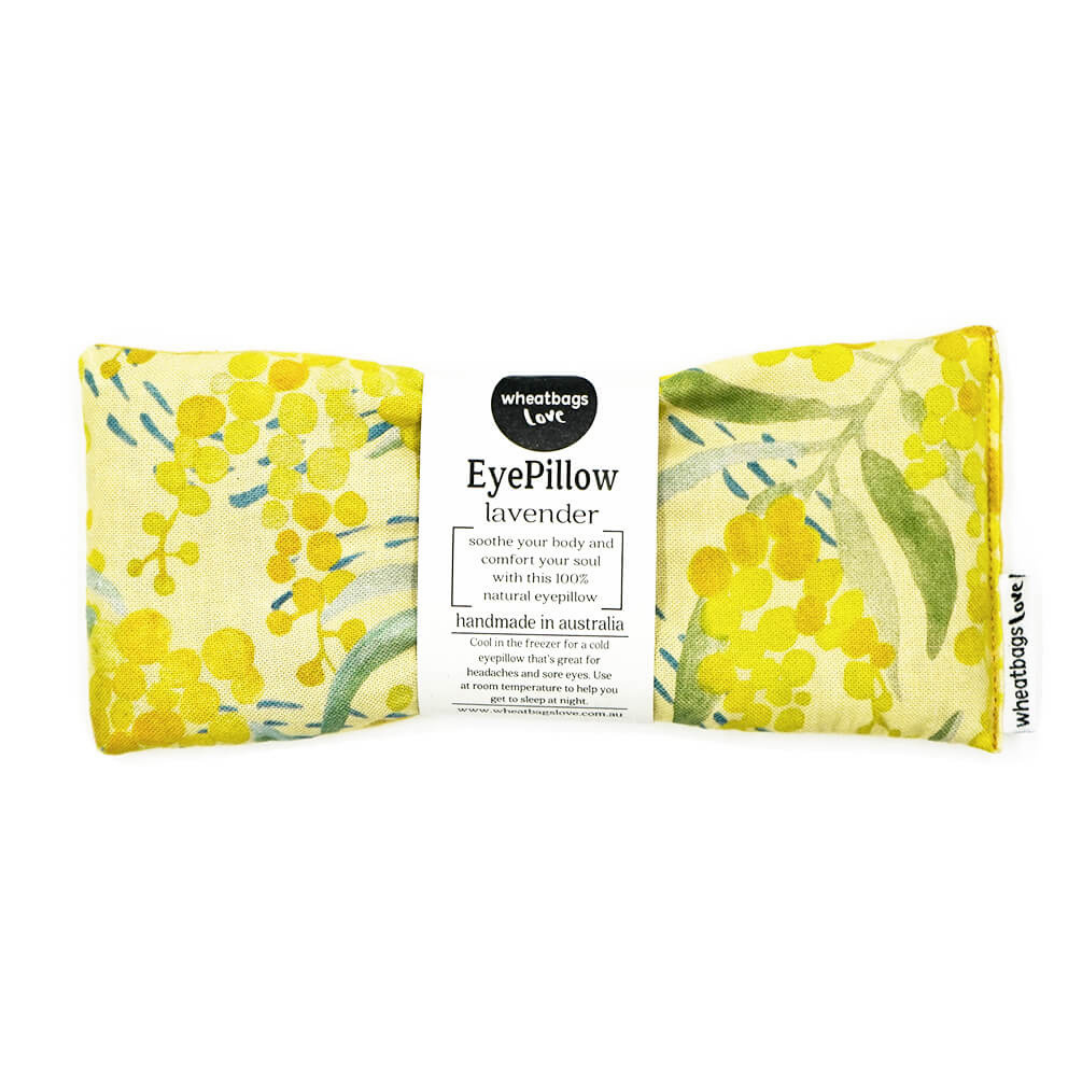 yellow wheatbag's eye pillow with lavender scent